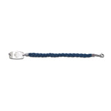 Bohemian Braid Bracelet - Small Emblem - Lobster or Safety Clasp - Blue