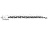 Byzantine Bracelet - Small Emblem - Lobster or Safety Clasp - Silver Ice