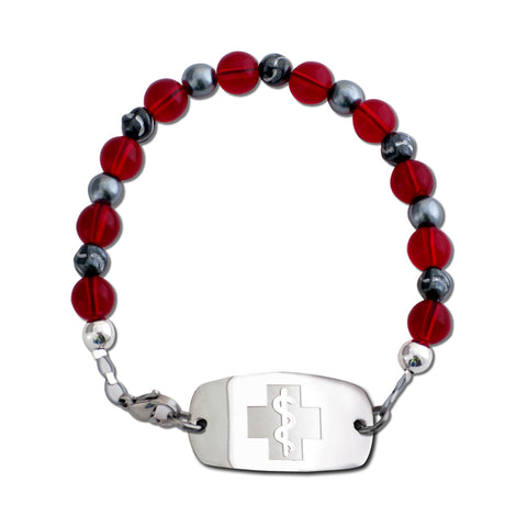 Cranberry Swirl Bracelet - Small Emblem - Lobster Clasp