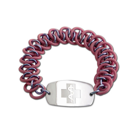 Dragon Scale Bracelet - Small Emblem - No Clasp - Pink & Lavender Ice