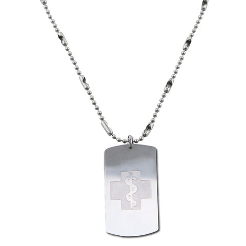 Urban Military Style Dog Tag Necklace - Bead Chain - Connector