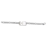 Figaro Bracelet - Small Emblem - Split Chain - Lobster or Safety Clasp