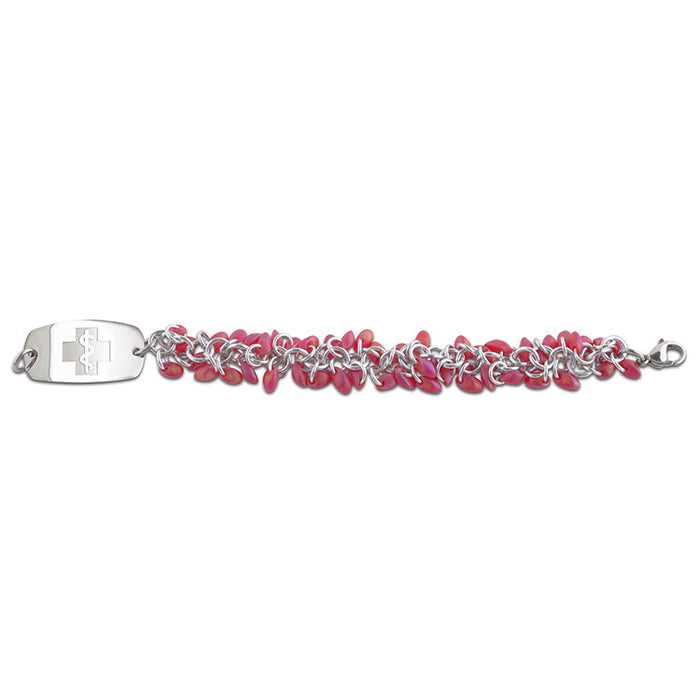 Frosted Ice Bracelet - Watermelon & Silver Ice
