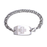 Herringbone Bracelet - Large Emblem - Long Chain - Lobster or Safety Clasp