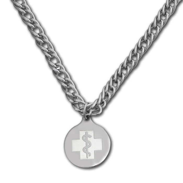 Herringbone Chain Necklace - Medallion