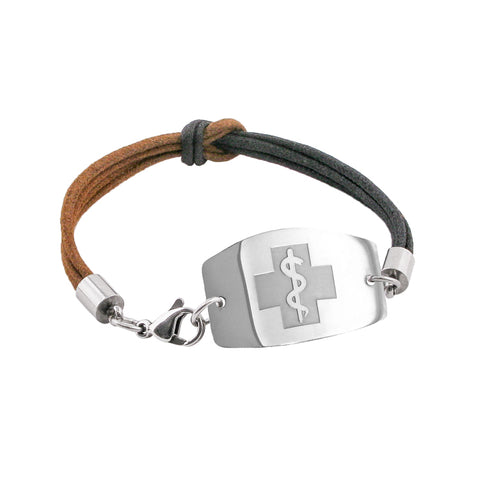 NEW! Infinity Bracelet - Large Emblem - Lobster or Safety Clasp - Black-Brown