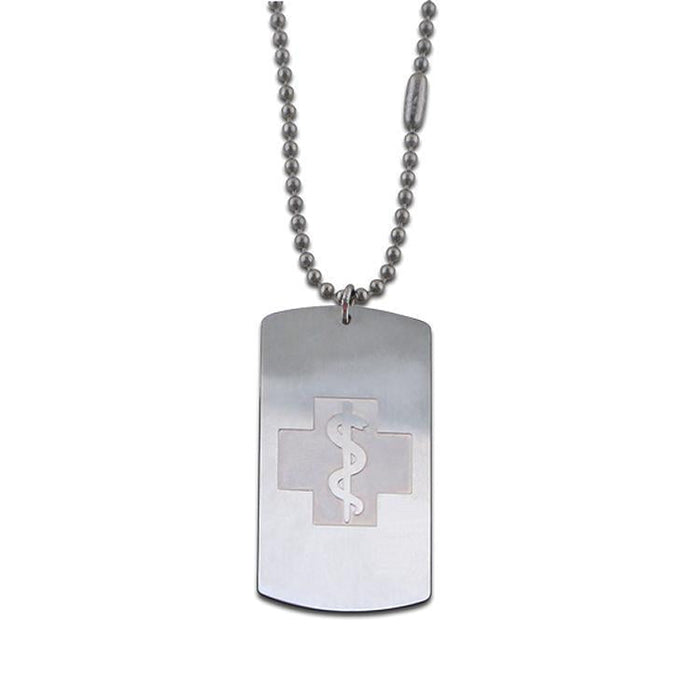 Military Bead Chain Necklace - Dog Tag