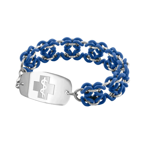 New! Tudor Bracelet - Small Emblem - Lobster or Safety Clasp - Blue & Silver Ice