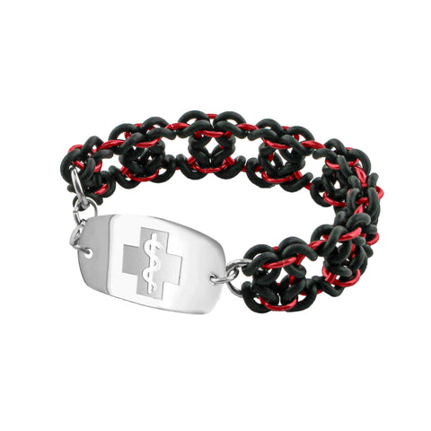 New! Tudor Bracelet - Small Emblem - Lobster or Safety Clasp - Black & Red Ice