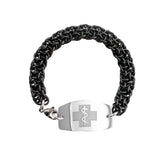 New! Panama Bracelet - Large Emblem - Lobster or Safety Clasp - Black Matte