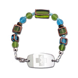 Stained Glass Bracelet - Aqua & Olivine - Not For Children 12 & Under