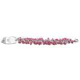 Frosted Ice Bracelet - Small Emblem - Watermelon & Silver Ice - Lobster or Safety Clasp