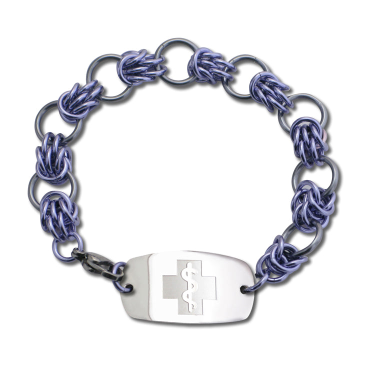 Single Dragon Claw Bracelet - Small Emblem - Lobster or Safety Clasp - Lavender Ice & Black Ice