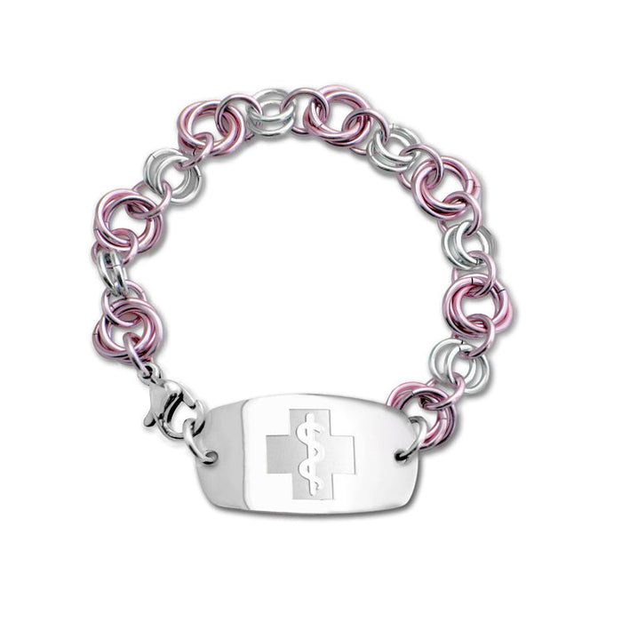 Small Love Knots Bracelet - Pink Ice & Silvered Ice