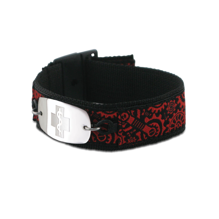 Sports Band - Small Emblem - Buckle Closure - Gears Red