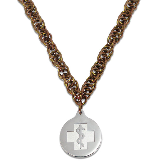 Twisted Elements Chain Necklace - Medallion - Bronzed Ice