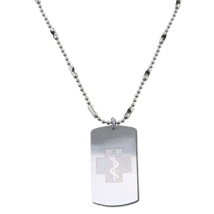 Urban Military Bead Chain Necklace - Dog Tag