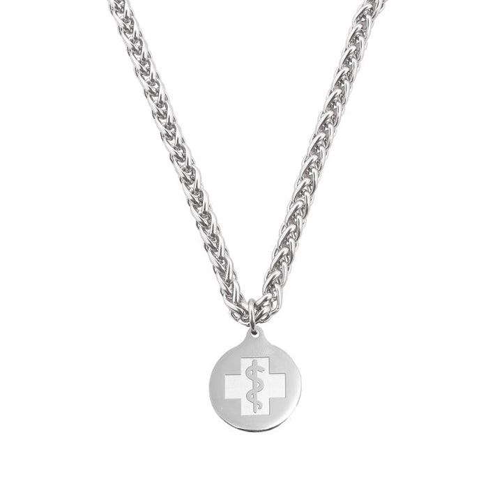 Heavy Wheat Chain Necklace - Medallion